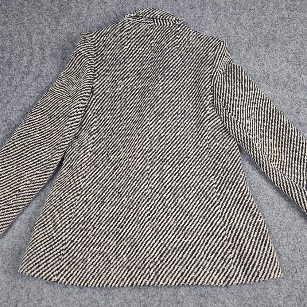 Vintage Womens‎ Gray Herringbone Double Breasted Blazer Jacket 46R Dark Academia